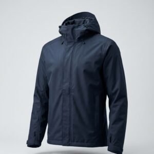 Personalizado chaqueta fantasma maniqui impermeable hardshell con capucha azul marino