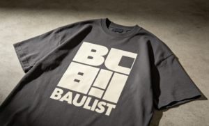 Personalizado camiseta foto plana brutalista bauhaus tipografia antracita