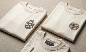 Personalizado camiseta foto plana crema bordado emblemas