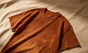 Personalizado camiseta foto plana prenda tenido caramel marron chest bordado