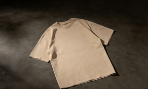 Personalizado camiseta foto plana prenda tenido lavado sand beige minimal