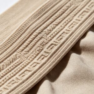 Primer plano de cinturilla acanalada jacquard personalizada para ropa interior