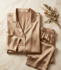 Pijamas foto plana satin champagne