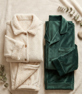 Pijamas foto plana sherpa velour duo