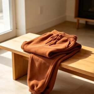 Pantalones de chandal arcilla marron forro polar jogger