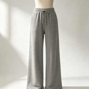 Pantalones de chandal gris ancho pierna frances toweling