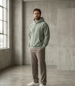 Sudaderas modelo hombre sudadera con capucha salvia verde
