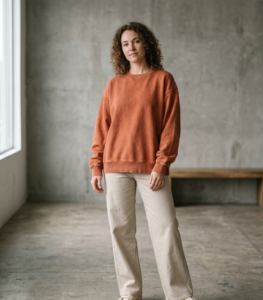 Sudaderas modelo mujer crewneck prenda tenido oxido