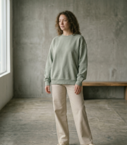 Sudaderas modelo mujer crewneck salvia verde