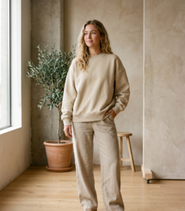 Sudaderas modelo mujer crewneck sand