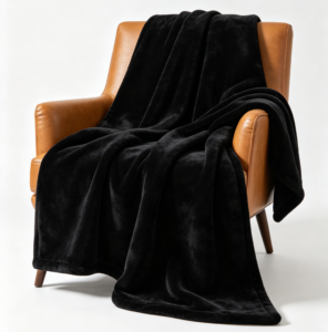 Manta decorativa manta negro franela forro polar cuero silla