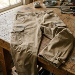 Pantalón cargo utility en tejido ripstop color caqui